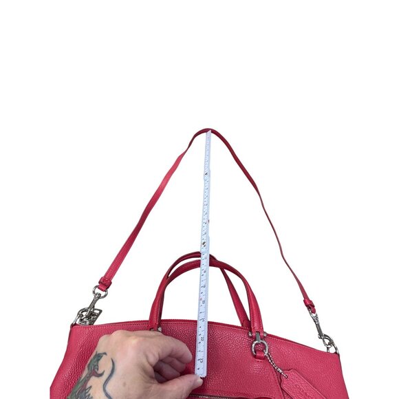 Coach Edie Womans Red Leather Pebbled Crossbody Handbag SKU 9496 - Picture 6 of 16